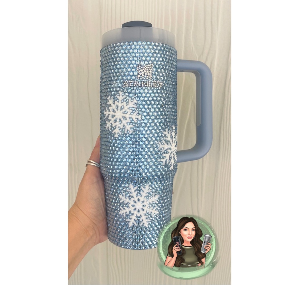 Custom rhinestone snowflake Stanley